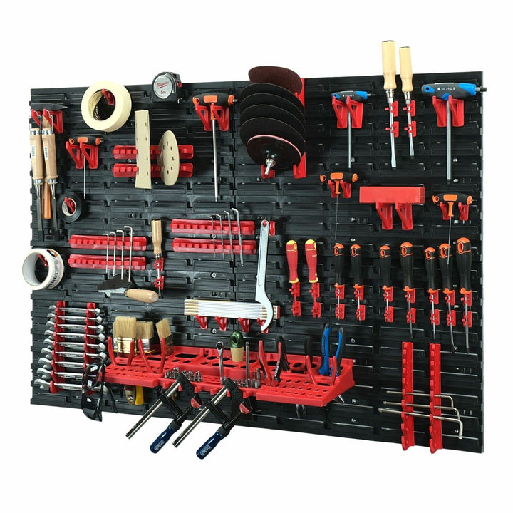 65-tlg. Werkzeugwand Set 1152 x 780 mm Werkstattwand Werkstattregal Lochwand mit Werkzeughaltern für