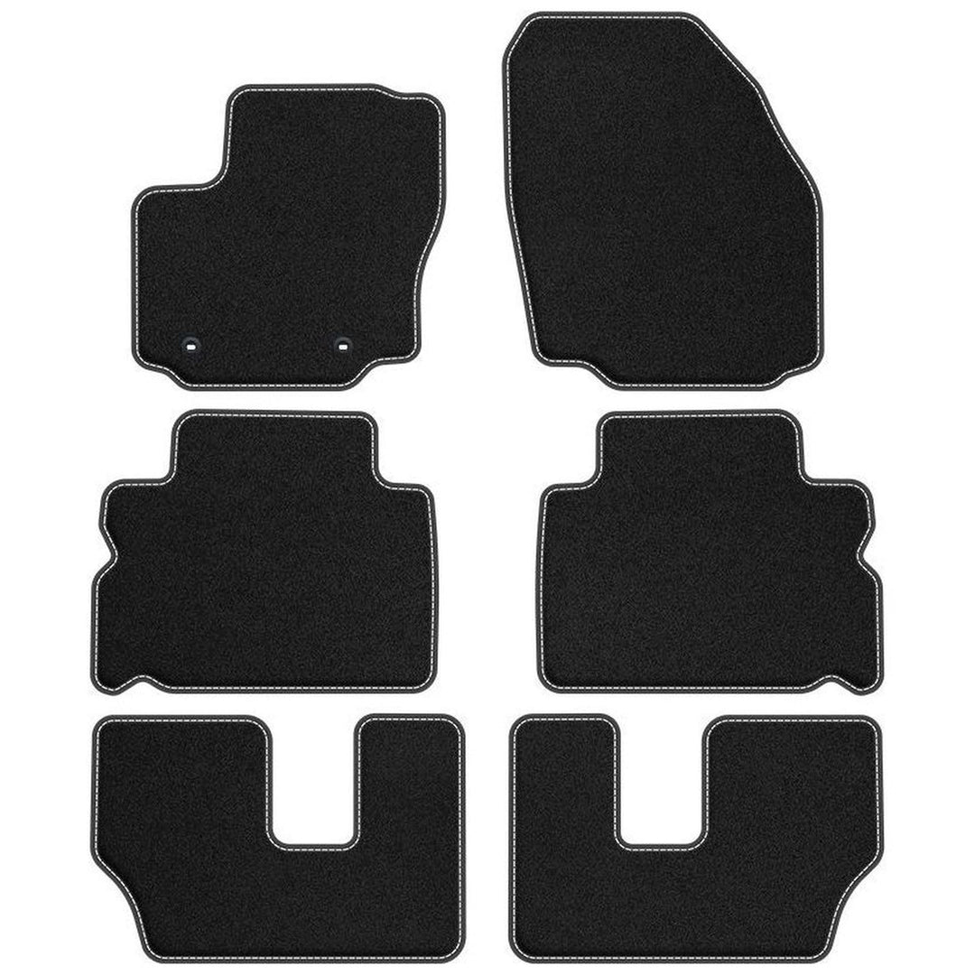 M MOTOS Velours Premium fussmatten Auto kompatibel mit Ford Galaxy II 2006-2015 - Premium, Matt, Wei