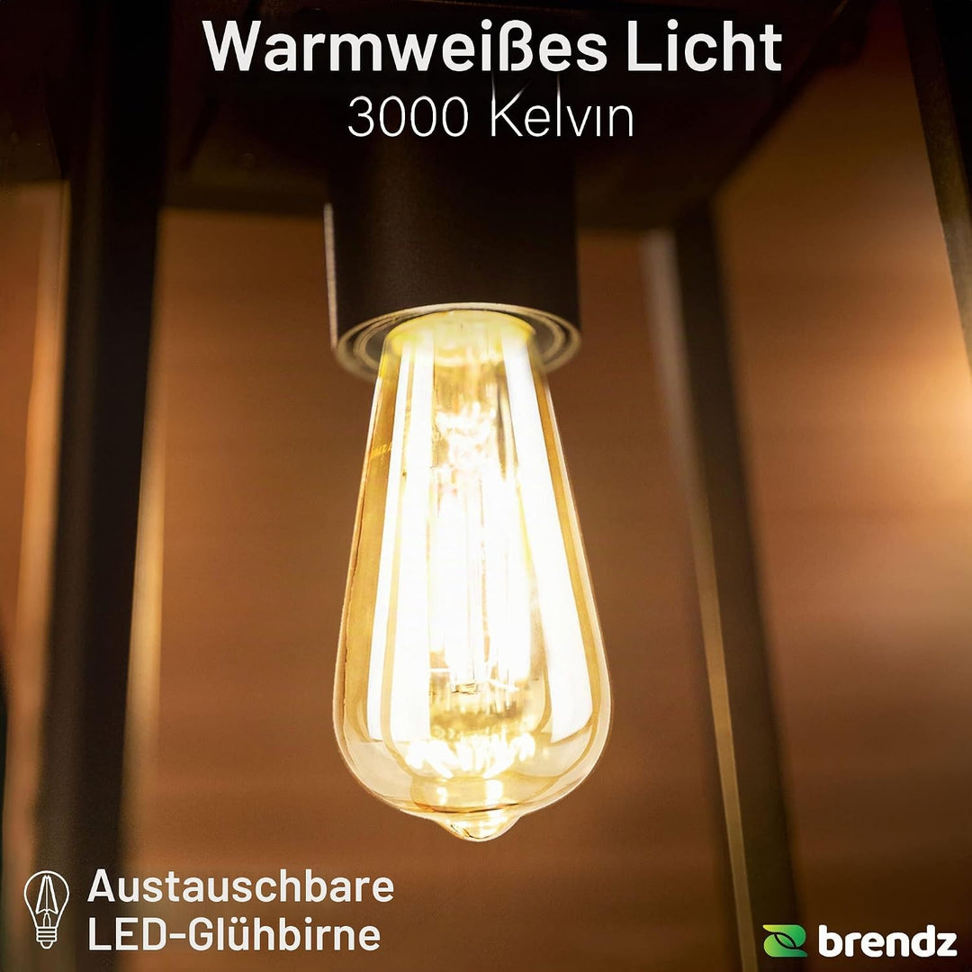 Brendz Tischlampe Solar Outdoor, Solar laterne für Aussen IP44, Akku aufladbar über USB-C, Gartendek