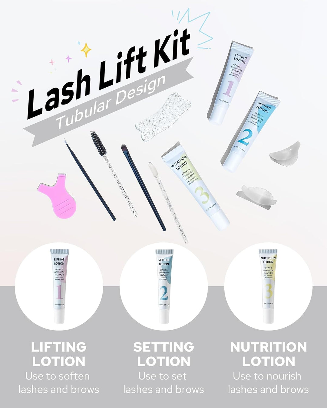 Libeauty Wimpernlifting Set & Brow Lifting Kit, Wimpern Lifting Kit mit Tube Design, Einfache Anwend