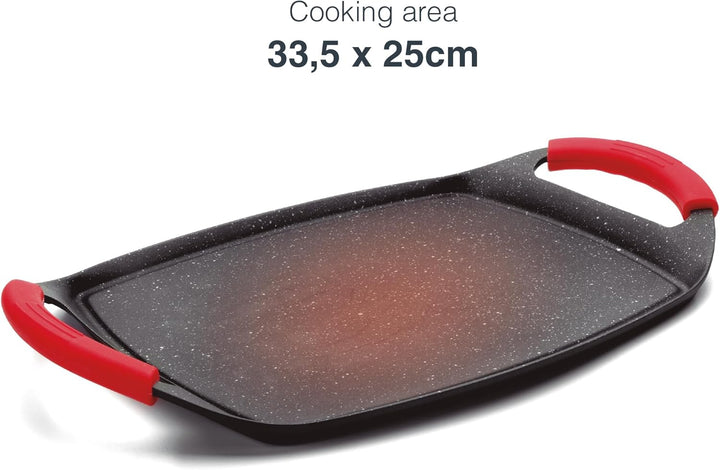LACOR 25547 Grill-Platte Aluminiumguss 33,5x25 cm, schwarz