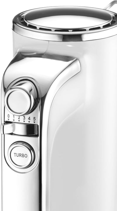 Trisa Handrührgerät - 6 Geschwindigkeiten mit Turbo, Langsamer Start, Chrom-Design, Edelstahl Rührbe