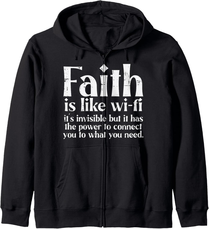 Glaube ist wie Wifi Gott Jesus Religiös Christlich Männer Kapuzenjacke