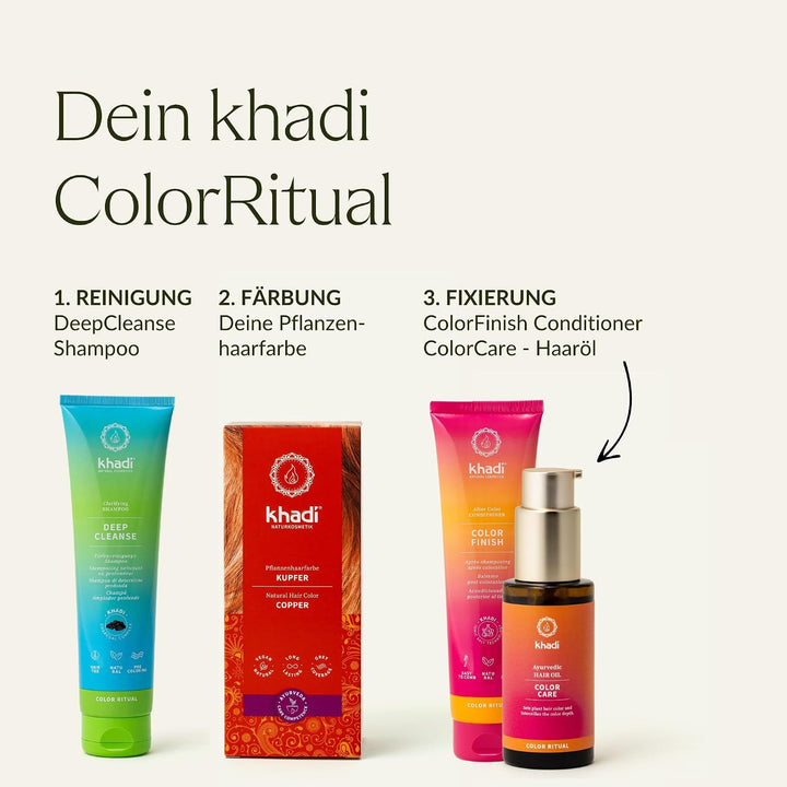 khadi KUPFER Pflanzenhaarfarbe, Haarfarbe Kupfergold bis Kupferrot, Naturhaarfarbe 100% pflanzlich,
