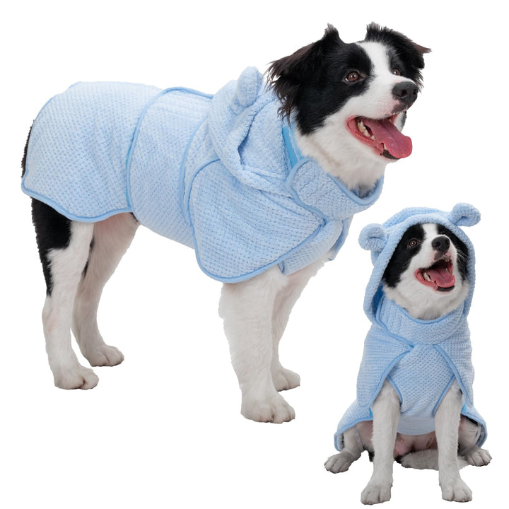 Bademantel Hund für Mittelgrosse/Grosse Hunde, Zweischichtig Verdickte Trockentücher für Hunde, Mikr