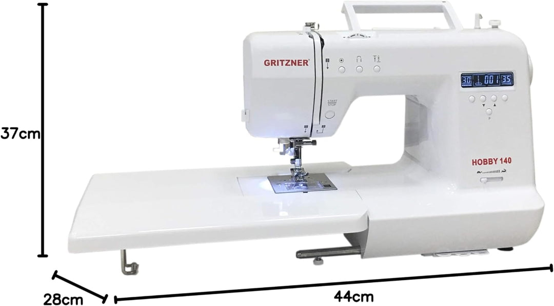 Gritzner Hobby 140 - Computernähmaschine mit 140 Sticharten und Anschiebetisch