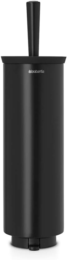 Brabantia Toilettenbürstengarnitur - Black Matt Black Toilettenbürste und Halter, Matt Black Toilett