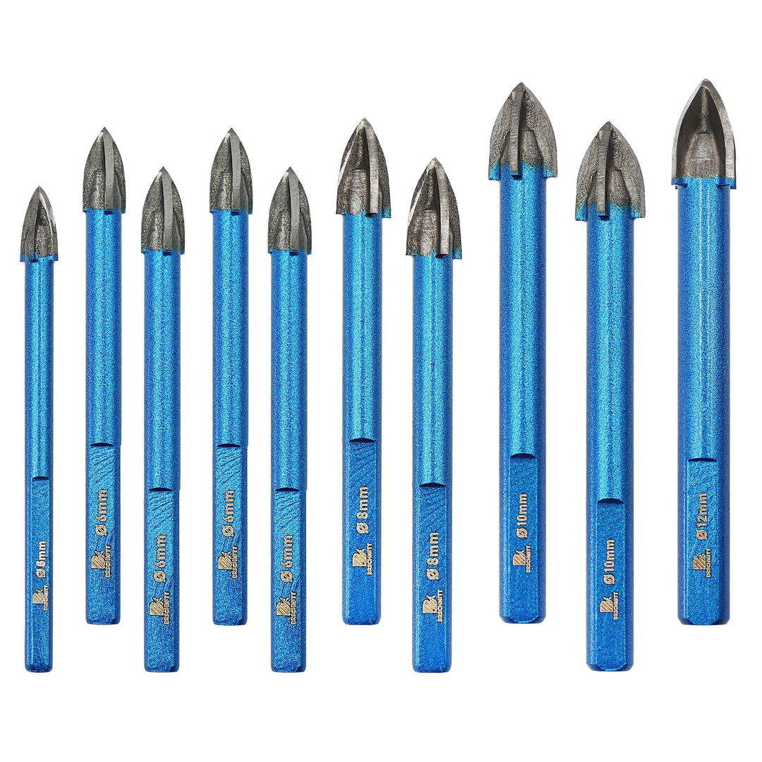Diamantbohrer Fliesenbohrer Set - BRSCHNITT 5/6/6/6/6/8/8/10/10/12mm Diamant Bohrkrone - Lochsäge fü