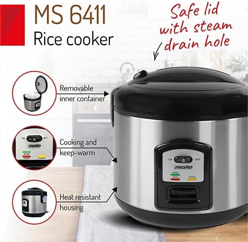Mesko MS 6411 Reiskocher Black Edelstahl 1000 W