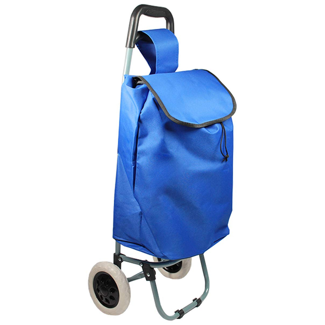 HELO Einkaufstrolley Trolley Einkaufswagen Handwagen Koffer Handgepäck Trolli Roller (Blau), Blau