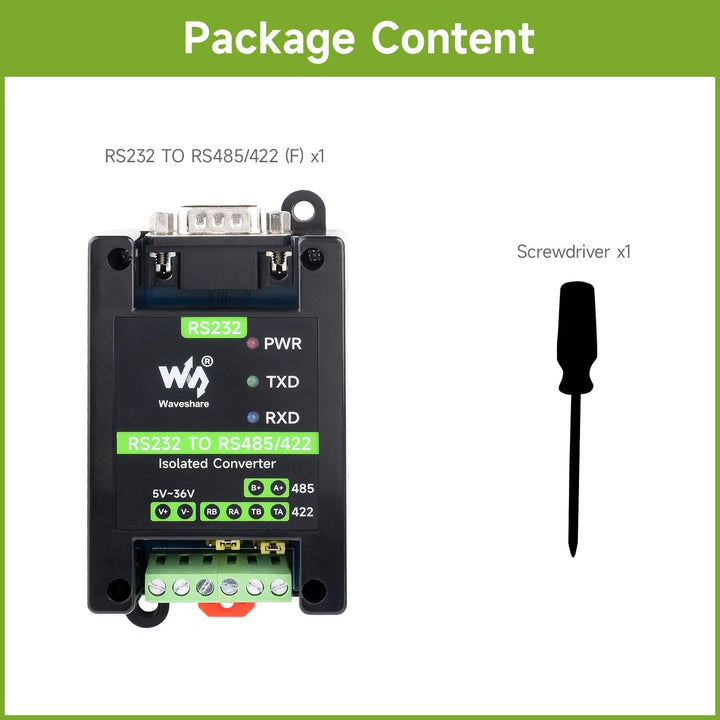 Waveshare RS232 To RS485/422 Active Digital Isolated Converter Onboard Original SP3232EEN&SP485EEN C