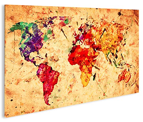 islandburner Bild Bilder auf Leinwand Alte Weltkarte Vintage 1p XXL Poster Leinwandbild Wandbild art