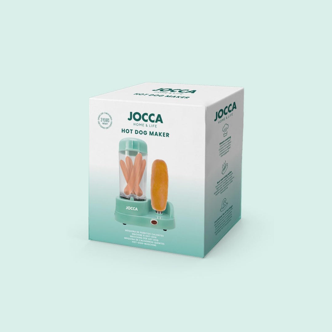 Jocca Hot Dog Maker, 350 Watt Dampfgarer mit Brötchenwärmer für 6 Würstchen, Türkis, T&#xFC;rkis