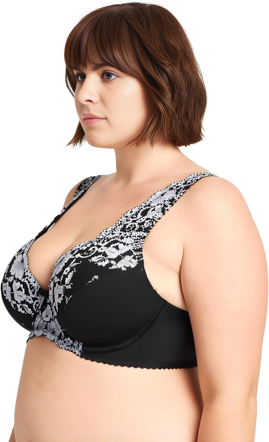 Curve Muse Damen Minimizer BH Ungefüttert Bügel Spitzenstickerei - 2er Pack 75C Blau, Silber(2er Pac