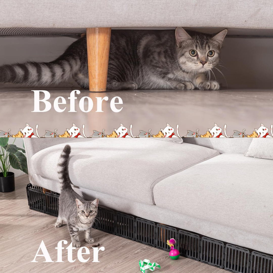 Spielzeugblocker Couch Schutz für Haustiere, Sofaschutz Katze Plastic Under Furniture Gap Protector