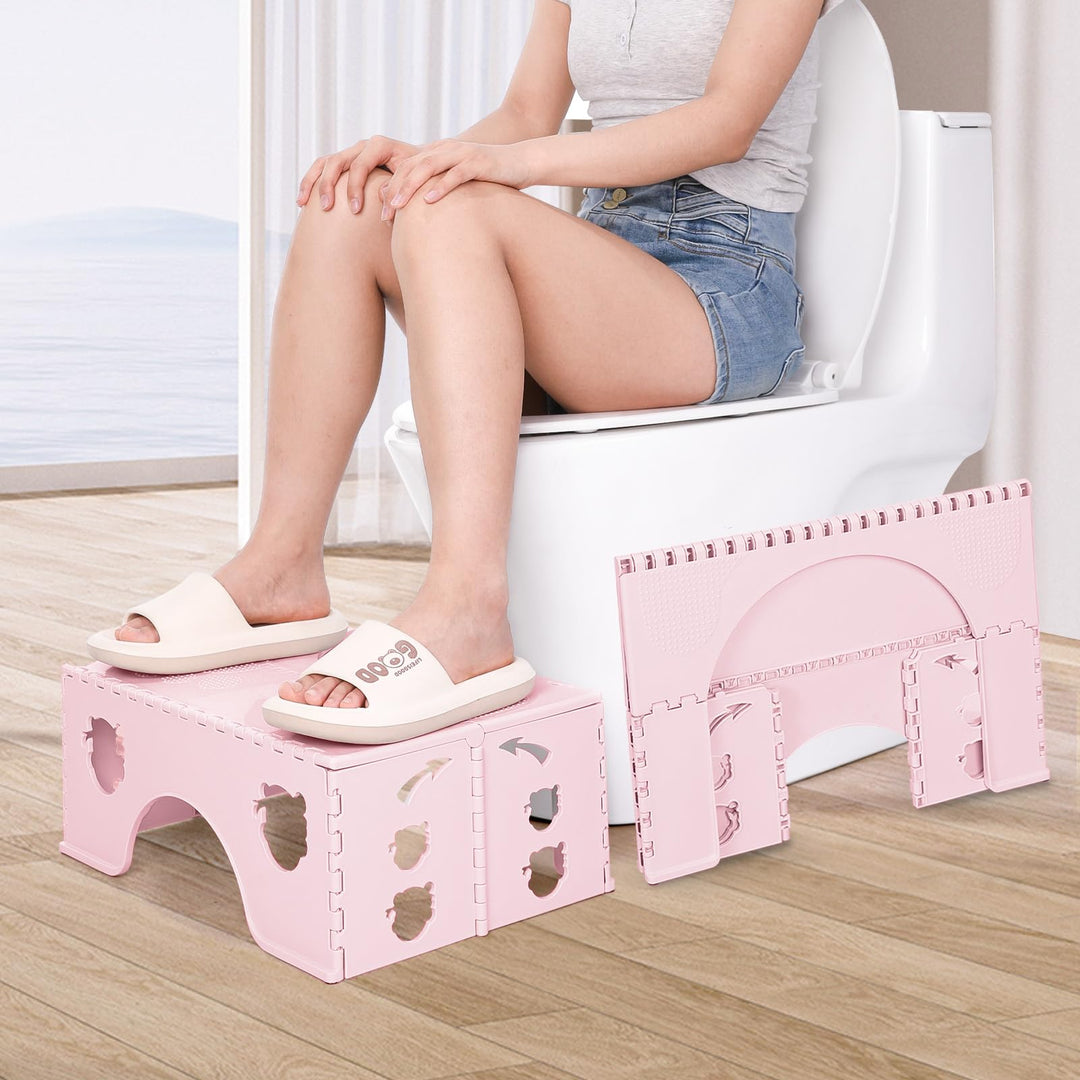 Toilettenhocker Klappbar - Physiologischer Hocker Badezimmer für Erwachsene und Kinder - WC Hocker (