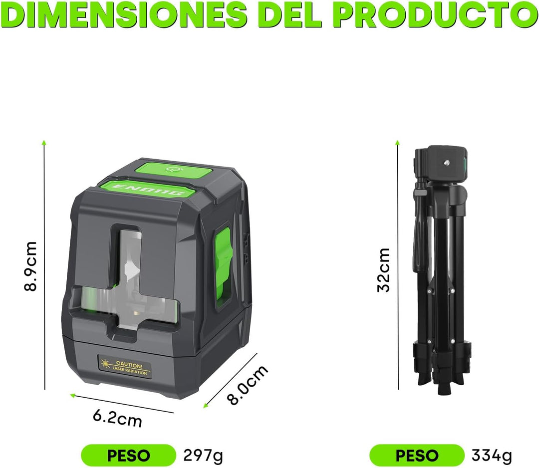 Enventor Kreuzlinienlaser Grün, Laser Wasserwaage, Selbstnivellierend Linienlaser, Vertikale/Horizon