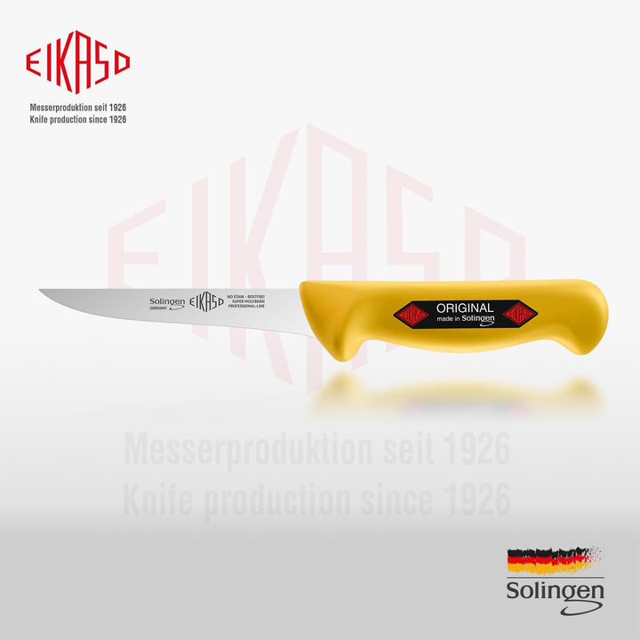 EIKASO Solingen Ausbeinmesser gerade 13cm Klinge steif aus Molybdänstahl 1.4116 Profi Fleischmesser