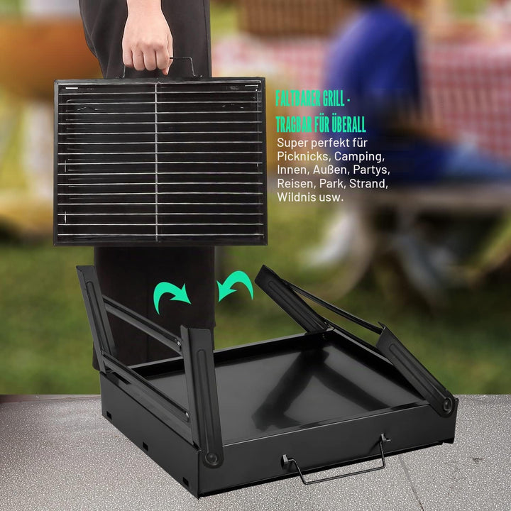 Uten Grill BBQ Portable Holzkohlegrills, Faltbare Grillwagen Outdoor Tischgrills Tragbar Picnikgrill
