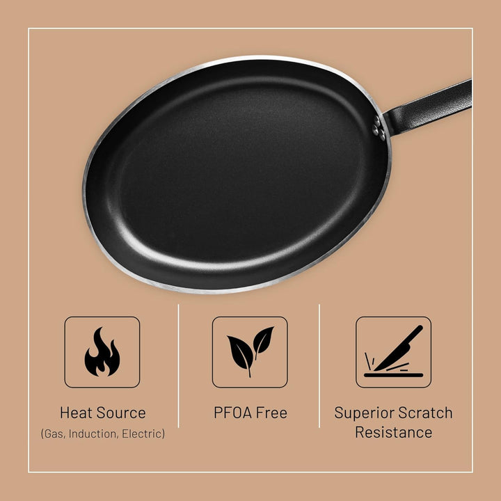 De Buyer 8181.36 Bratpfanne Choc Ovale Fischpfanne-36Cm, L
