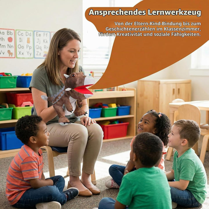 LOMTRATS Dinosaurier-Handpuppen für Kinder, Kleinkind enthält Triceratops und Tyrannosaurus Rex mit