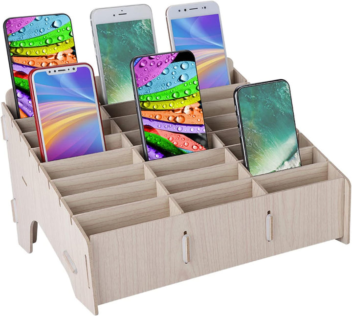 Handy Aufbewahrungsbox, Bambus Ladestation Desktop aus Holz Handy Verwaltungs Telefon Desktop Handyh