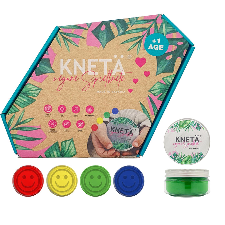 KNETÄ Dosen Knet Set I Für Kinder ab 1 Jahr I I Vegan I Unbedenklich (4er Set) 4er Set Standard, 4er