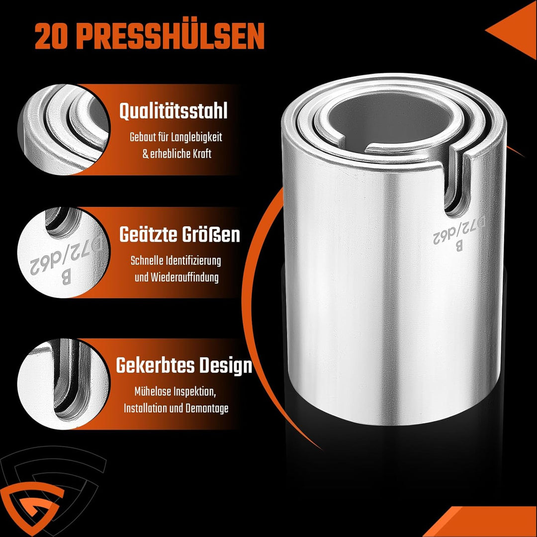 GEARMONSTER 26tlg Druckhülsen Zughülsen Satz, Radlager Gummibuchsen Abzieher Set, Abzieher Ausdrücke