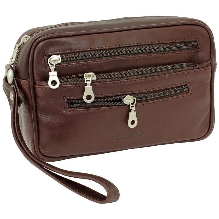 Branco Business Herren Handgelenktasche Herrentasche Damen Tasche Leder schwarz | braun | natur - se