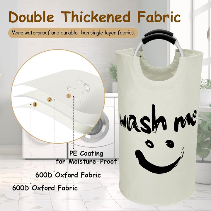 IHOMAGIC 115L Extra Gross Wäschesammler, Zusammenklappbare Wäschetonne 600D Oxford-Stoff Wäschesack