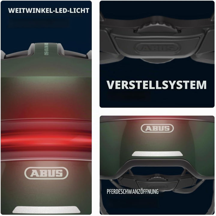 ABUS Urban Helm HUD-Y - mit magnetischem, aufladbarem LED-Rücklicht &amp; Magnetverschluss - cooler Fahr