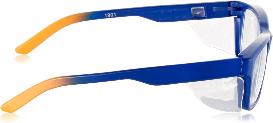 Pegaso Work and Fun Brille gegen impactó Objektiv mit Pre Sehstärke, mehrfarbig (Blau/Orange), +3.0,