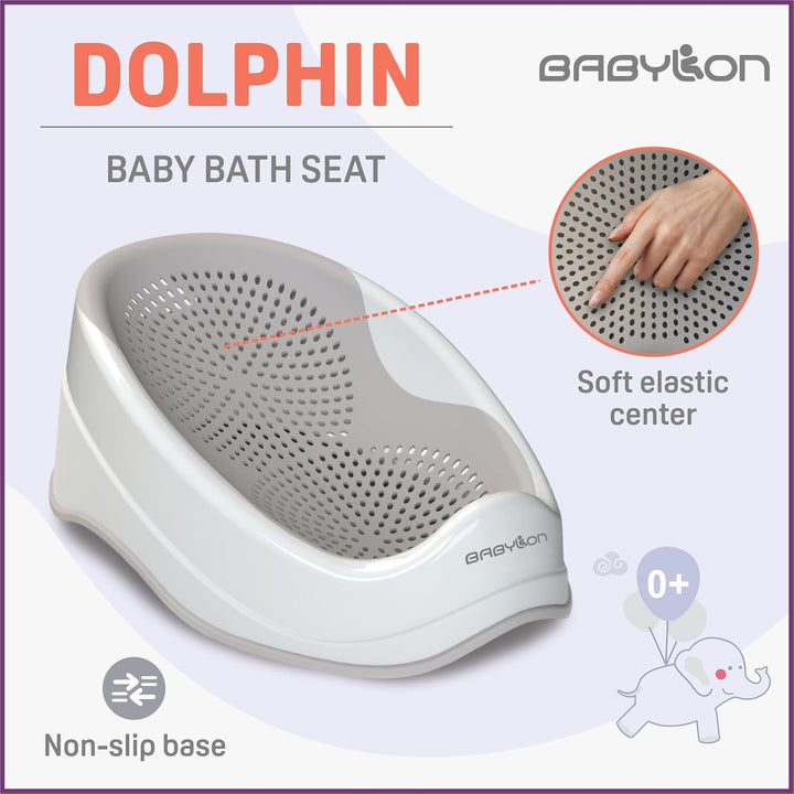 BABYLON DOLPHIN Badewannensitz Baby Ab 0-6 Monate – Ergonomisches Kinder Badewanne – Hypoallergen, S