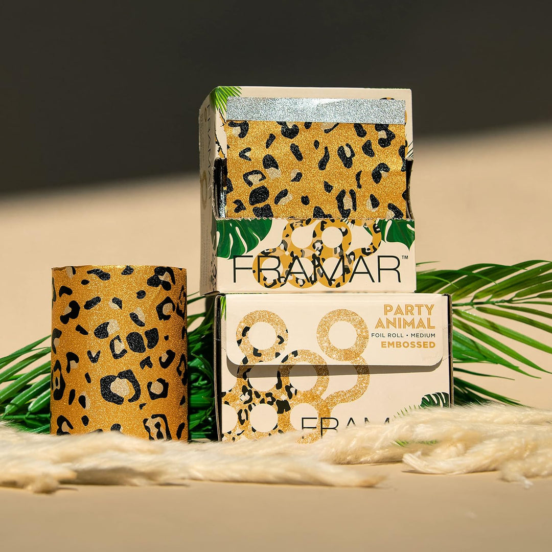 FRAMAR Leopard Strähnenfolie Für Friseur - Alufolie Friseur, Alufolie Für Strähnen Set, Haarfolie, S