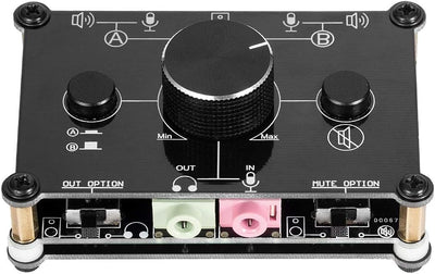 Little Bear MC1023 Mini 2-Wege 3.5mm Audio Umschalter, Microphone Headset Speaker Audio Switcher, He