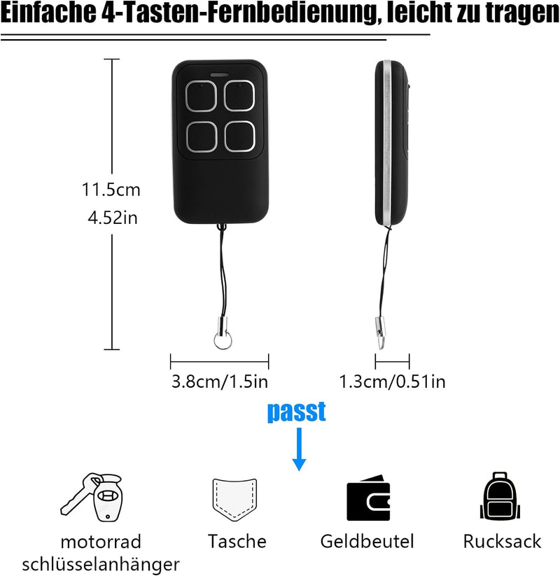 Kompatibel mit 868MHz Hormann BS Bisecur Handsender HSE1 HSE2 HSE4 BS | HS1 HS4 HS5 HSS4 HSP4 HSD2 B
