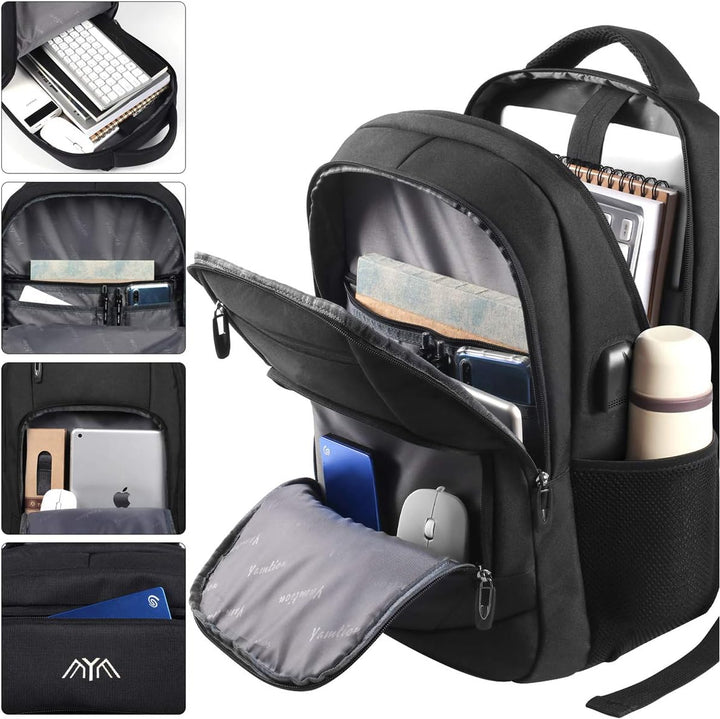 Laptop Rucksack Schulrucksack für 17.3 Zoll Laptop Daypacks für Herren Business Rucksack mit USB Lad