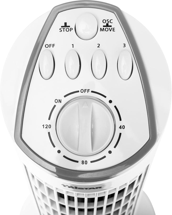 Tristar VE-5864 Turm-Ventilator, Oszillierend 85°, 40 Watt Leistung, mit Timerfunktion, optimal für