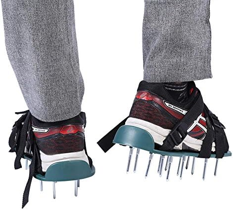 GOTOTOP Schuhe Nagelschuhe, Lawn Rasenbelüfter Sandalen Heavy Duty Spiked Gras Vertikutierer Rasen E