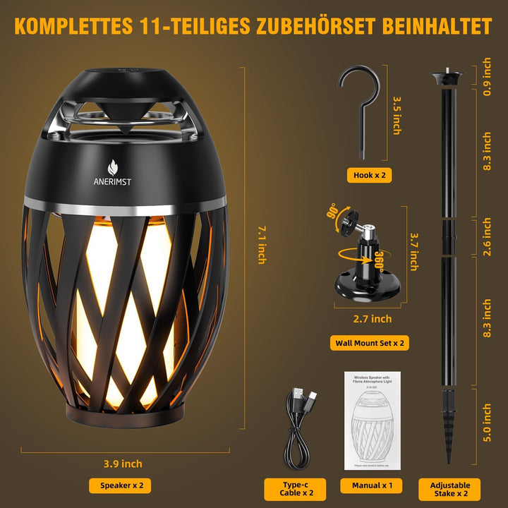 Verbesserte Multi-Sync-Lautsprecher mit Licht | Wasserdichte Outdoor-Lautsprecher mit Auto-Pairing |