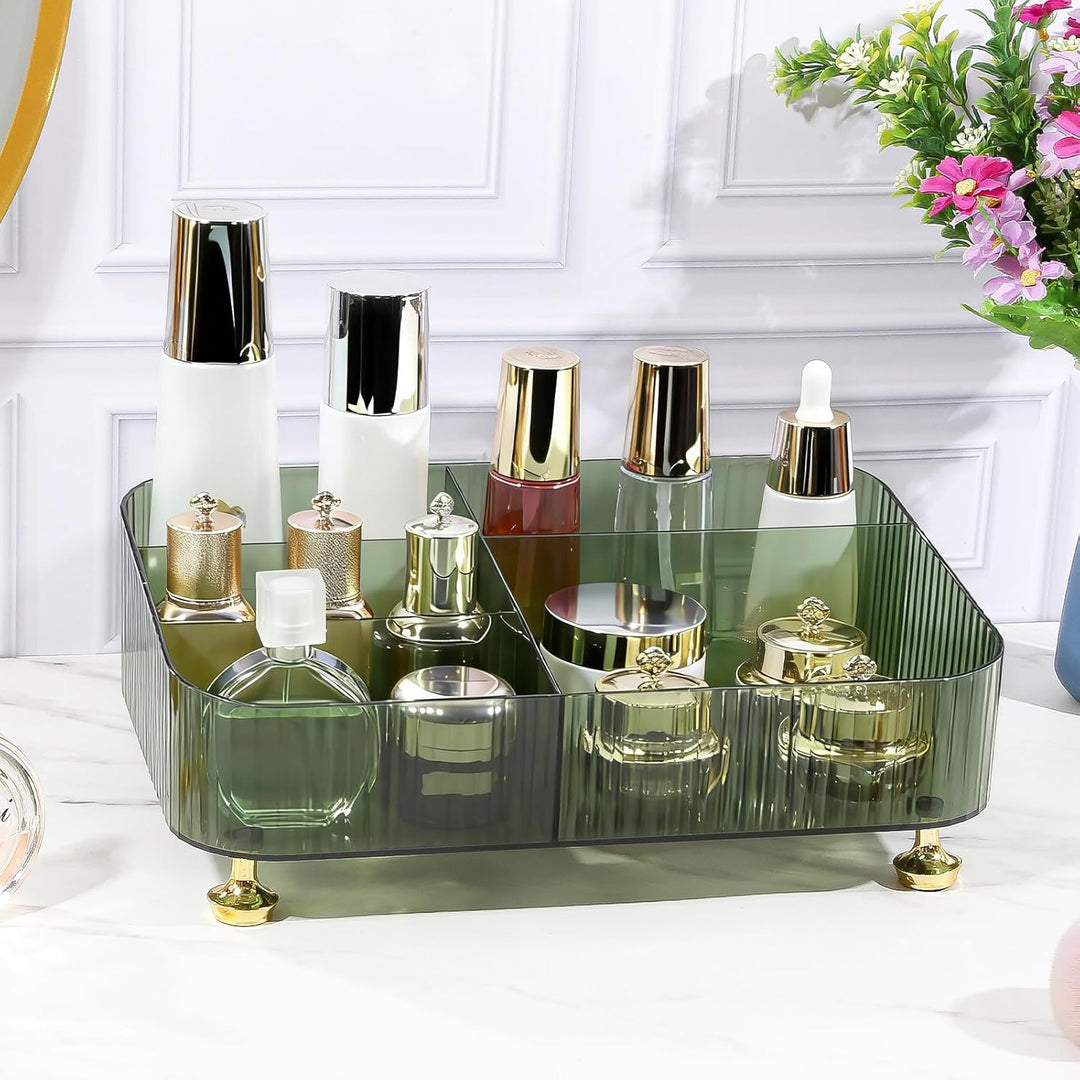 DASITON Make Up Kosmetik Organizer Acryl, 5 Fächer Schmink Aufbewahrung für Pinsel, Lippenstift, Par