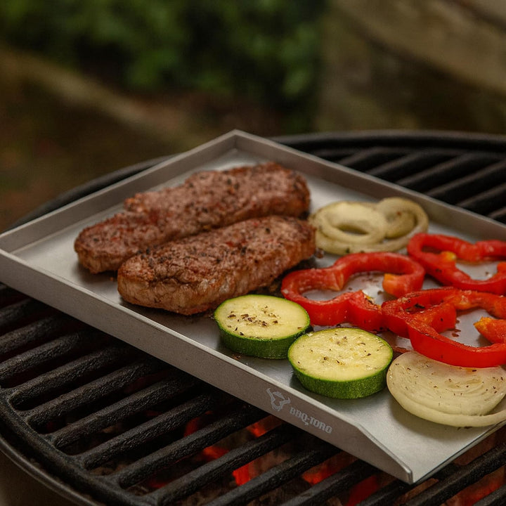 BBQ-Toro Edelstahl Grillplatte | 30 x 45 cm | BBQ Plancha, Grillplancha | Rechteckig, Universal und