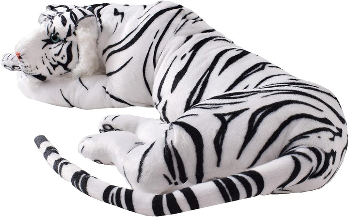 TE-Trend Weisser Tiger Kuscheltier XXL Plüschtier Stofftier liegend Katze Grosskatze Raubkatze Deko