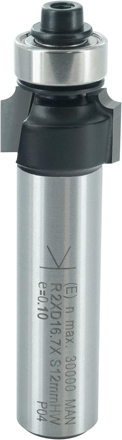 ENT 14360 Abrundfräser HW, Schaft (S) 12 mm, Durchmesser (D) 16,7 mm, NL 9,5 mm, R 2 mm, SL 40 mm, m