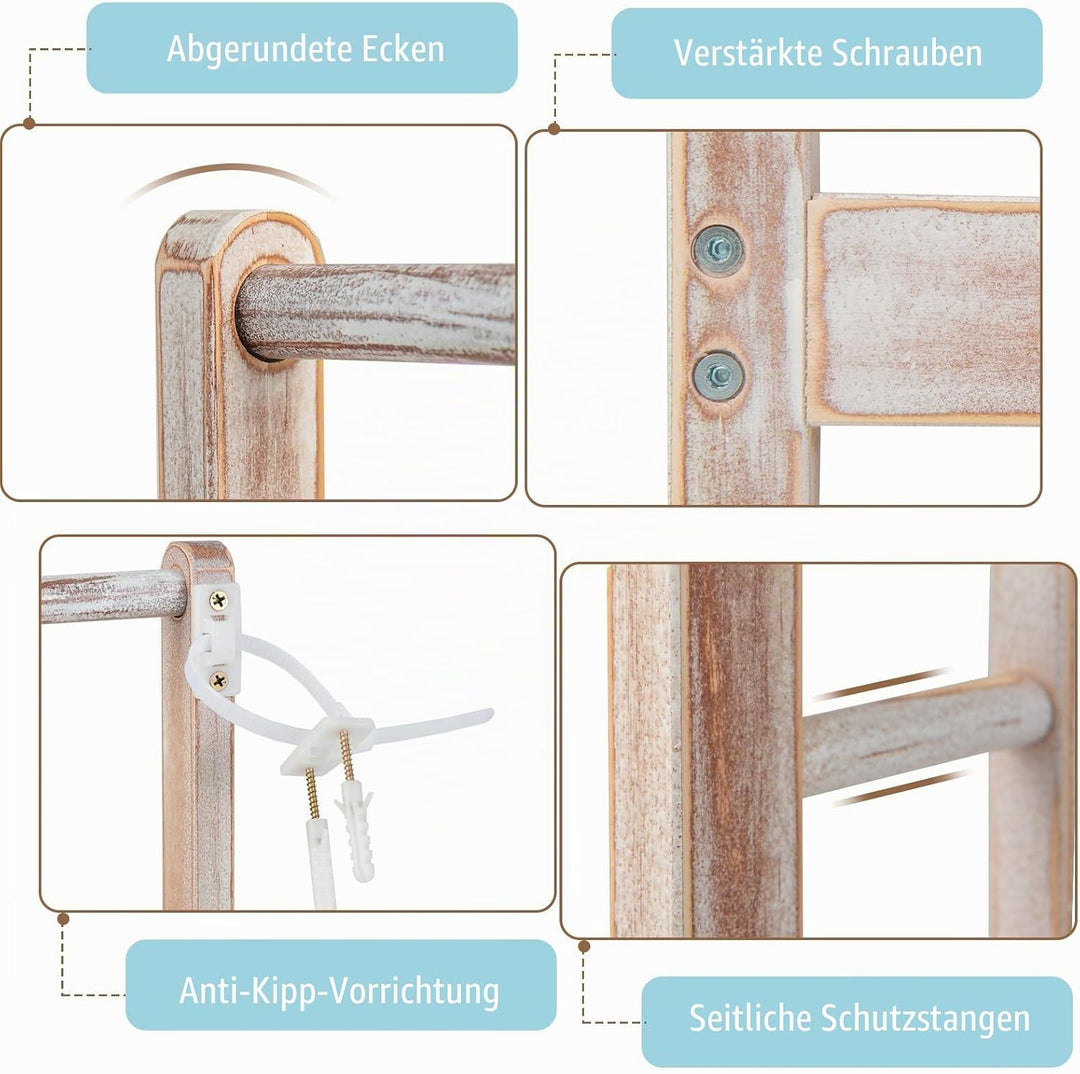 LIFEZEAL Handtuchständer Stehend, Duschtuchhalter Handtuchhalter Holz, Badetuchhalter Freistehend mi
