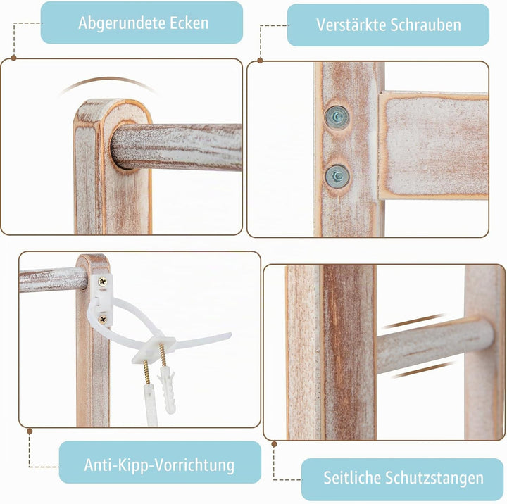 LIFEZEAL Handtuchständer Stehend, Duschtuchhalter Handtuchhalter Holz, Badetuchhalter Freistehend mi