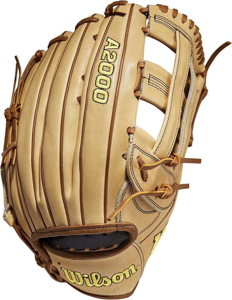 WILSON A200 Baseballhandschuh-Serie Linke Hand Wurf 32,4 cm (12,75 Zoll) Blond/Saddle Tan – Standard