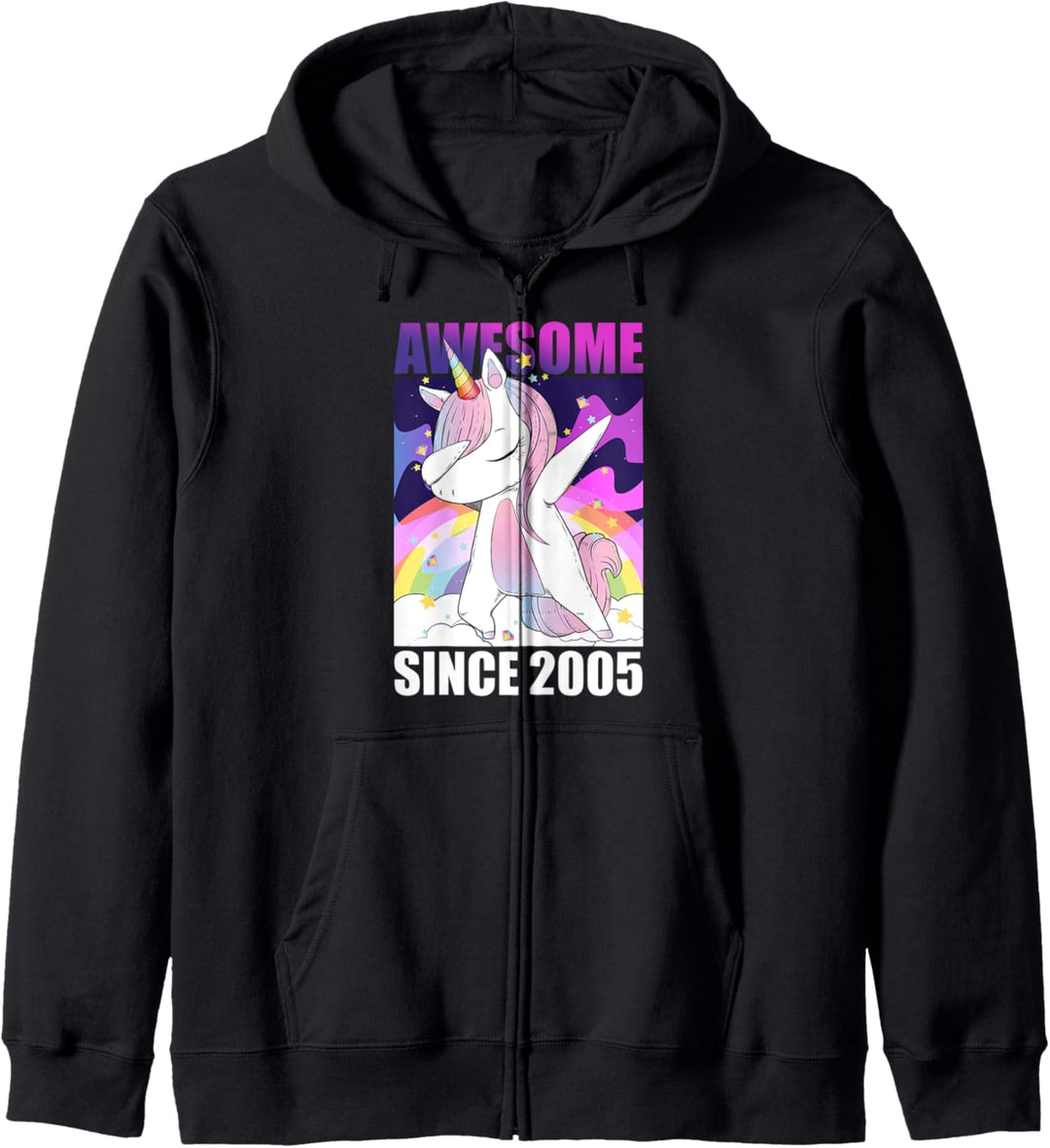 AWESOME SINCE 2005 15 Geschenk Geburtstag mit Einhorn Kapuzenjacke