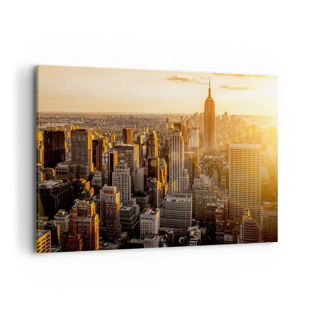Bilder auf Leinwand 100x70cm Leinwandbild New York Wolkenkratzer Manhattan Gross Wanddeko Bild Schla