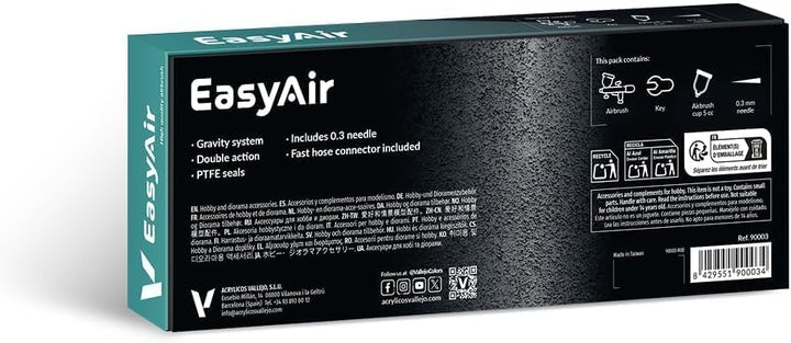 Vallejo EasyAir Airbrush mit doppelter Wirkung, ideal für Modellbau und Airbrush, schwimmende Düse 0